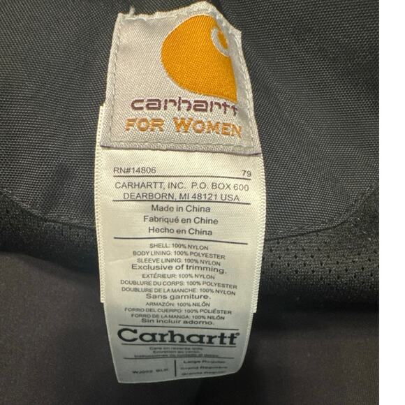 Y2K (2010) Carhartt WJ002 BLK Women’s Waterproof Breathable Jacket Large Black - Picture 6 of 10